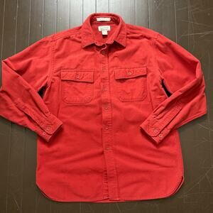 Vintage LL Bean Rust Chamois Cloth Shirt Men’s M Reg Traditional Button Front
